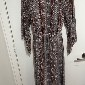 Pink Floral Print Dress Size l